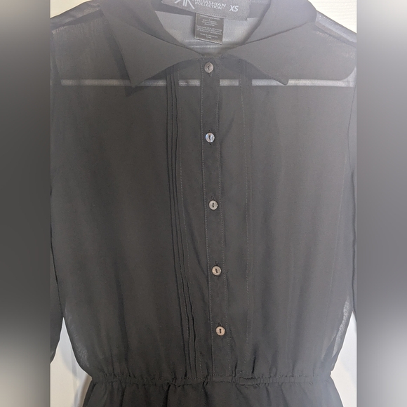 Kardashian Kollection Black Sheer Button Down Dress Women XS - Picture 2 of 4